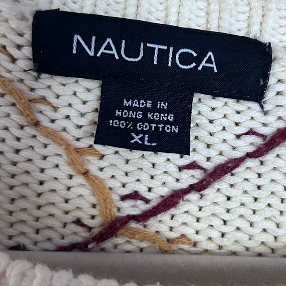 Vintage Nautica Sweater – XL – Creamy Off-White Grandpa Chic 100% cotton - Picture 6 of 8